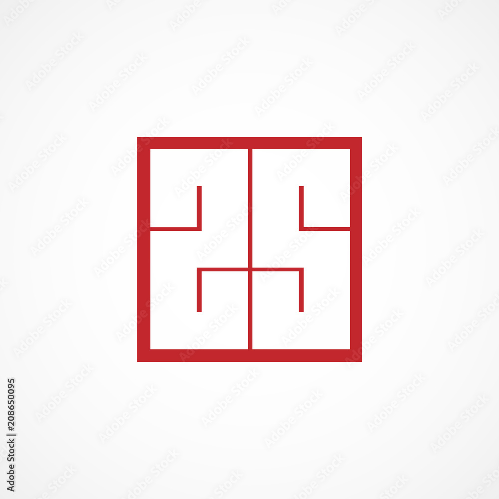 Initial Letter ZS Logo Template Design