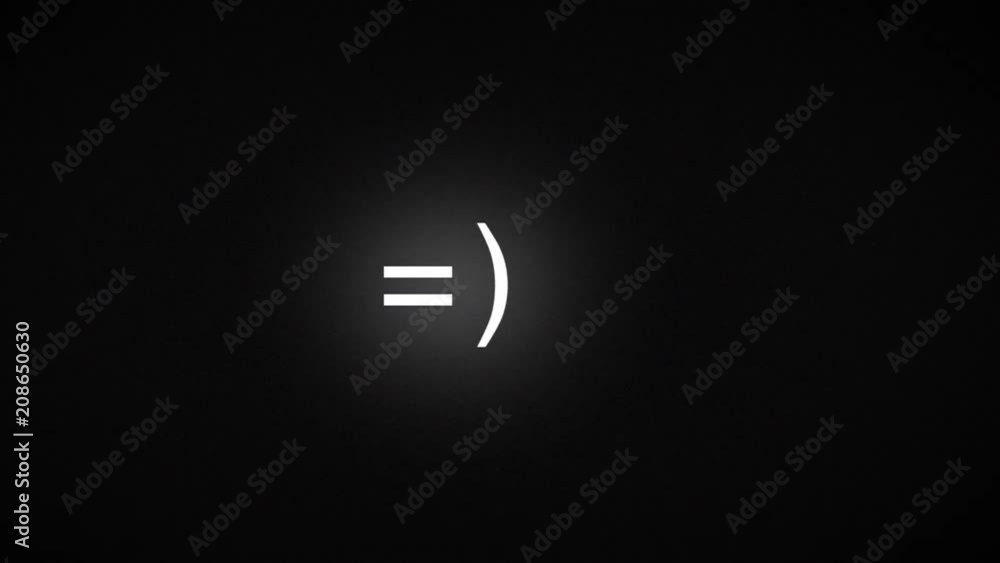 text smile on old computer monitor with blinking cursor, 4K seamless loop glitch animation text smile on old computer monitor with blinking cursor, 4K seamless loop glitch animation