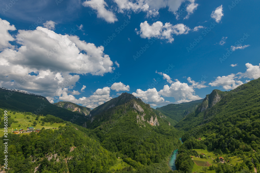 Natural landscape. Mountain Tara river, National Park, Montenegro