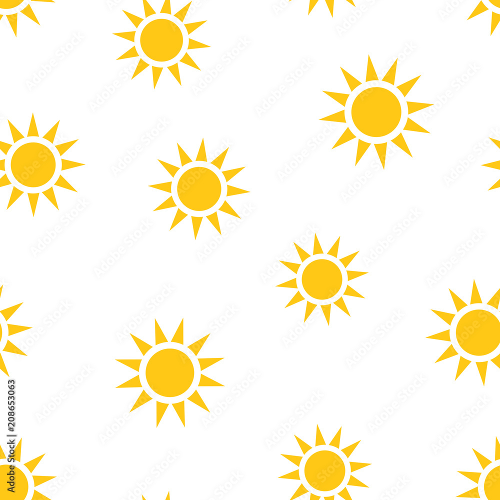 Sun icon seamless pattern background. Business concept vector illustration. Summer sunshine symbol pattern. Sun icon seamless pattern background. Business concept vector illustration. Summer sunshine symbol pattern.