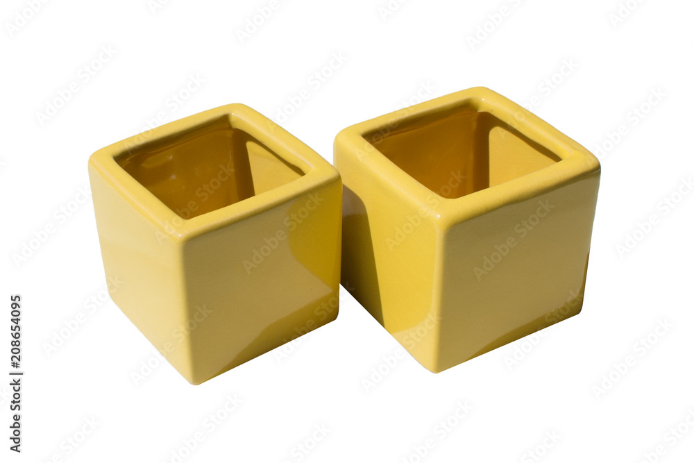 Fototapeta premium yellow ceramic pots