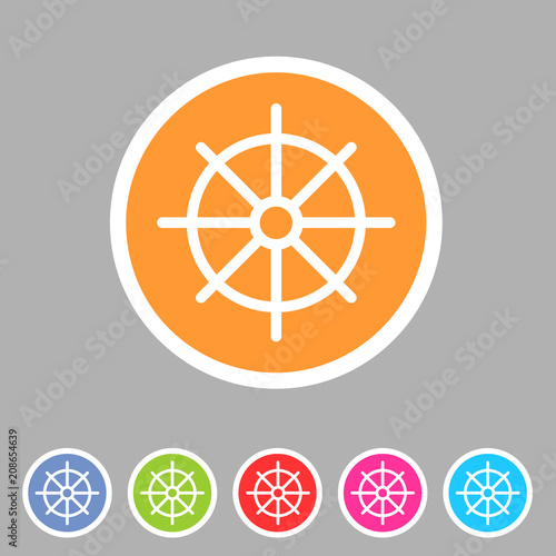 dharma wheel dharmachakra buddhism icon flat web sign symbol logo label