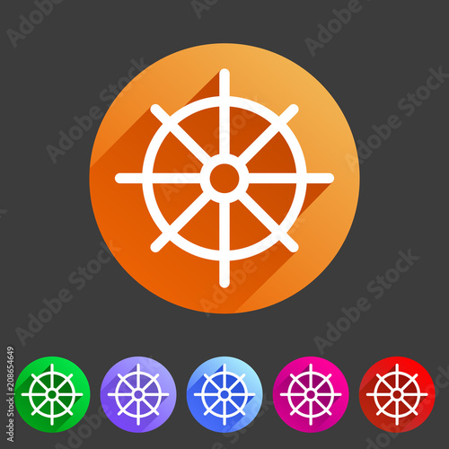 dharma wheel dharmachakra buddhism icon flat web sign symbol logo label