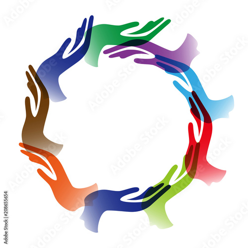 Diversity hands circle background