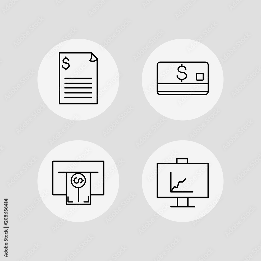 Finance vector icons set. Outlined linear icons Finance vector icons set. Outlined linear icons