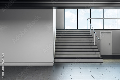 Minimalistic school hallway interior with copyspace Fototapet