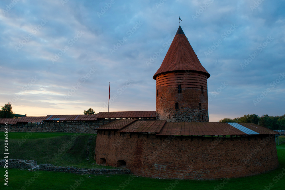 Kaunas Castle and its tower glowing in the evening sun in Kaunas, Lithuania Kaunas Castle and its tower glowing in the evening sun in Kaunas, Lithuania