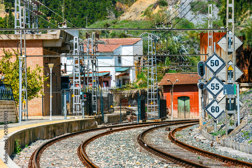 railway station in the village of el chorro at the end of trail of Caminito Del Rey, Spain