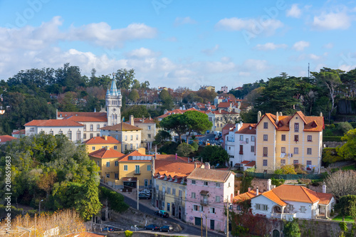 Sintra, Portugal. December 2017. View of Sintra city in early winter ready for the arrival of tourists.