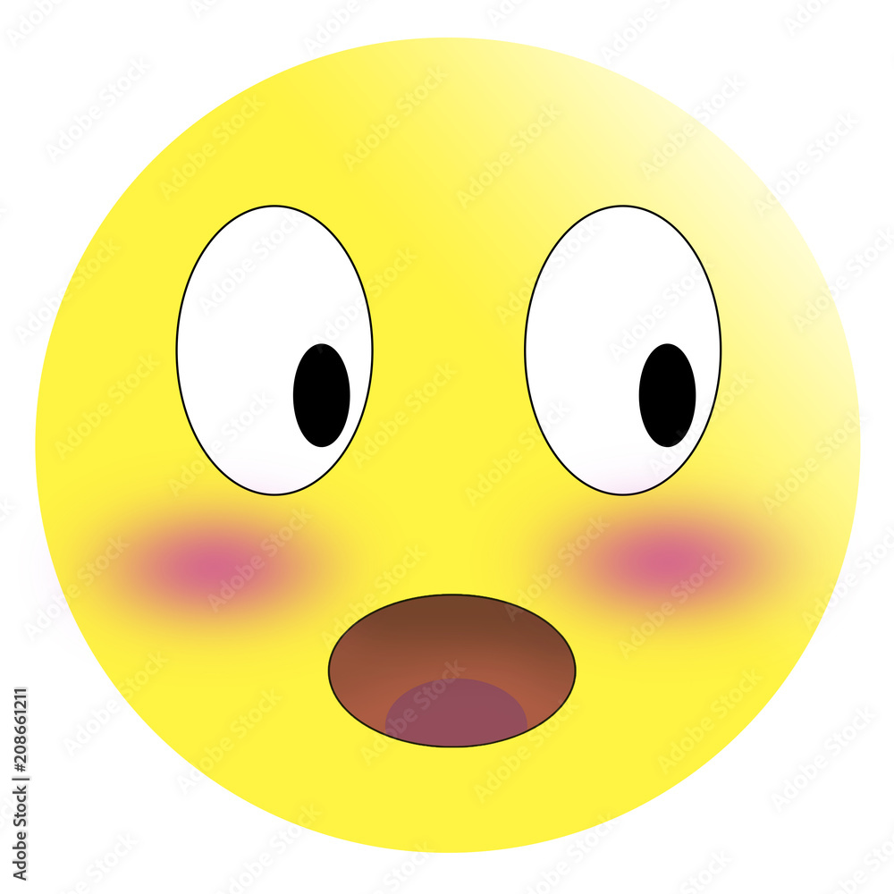 Embarrassed emoticon with flushed red cheeks Embarrassed emoticon with flushed red cheeks
