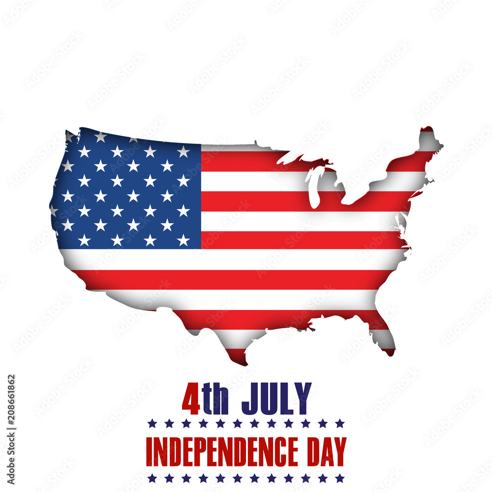 4th of July. Happy Independence Day greeting card. Vector 4th of July. Happy Independence Day greeting card. Vector