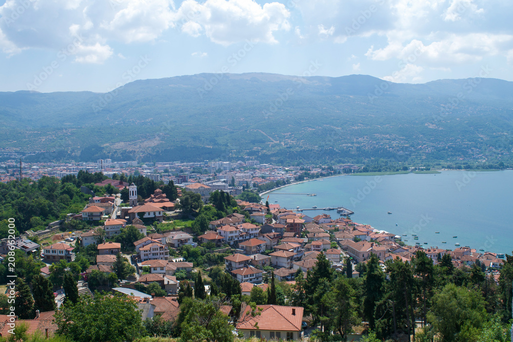 View of the city of Ohrid from Samuel's Fortress in the Republic of Macedonia