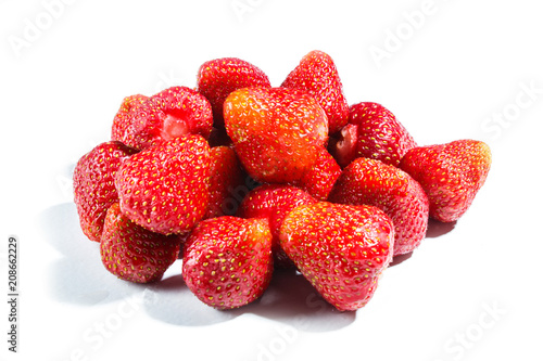 Pile of  strawberry isolated on white background.