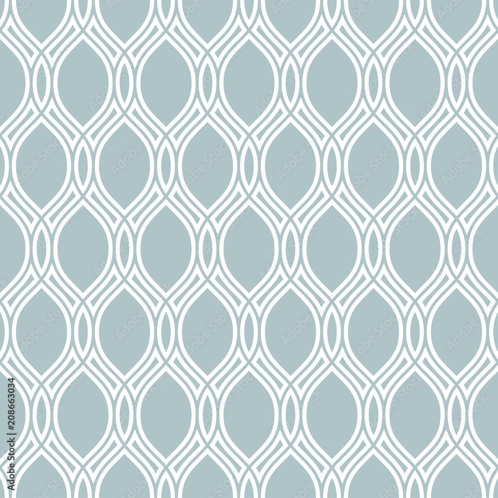 Fototapeta premium Seamless ornament. Modern background. Geometric modern pattern with white wavy lines