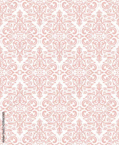 Orient classic pink pattern. Seamless abstract background with repeating elements. Orient background