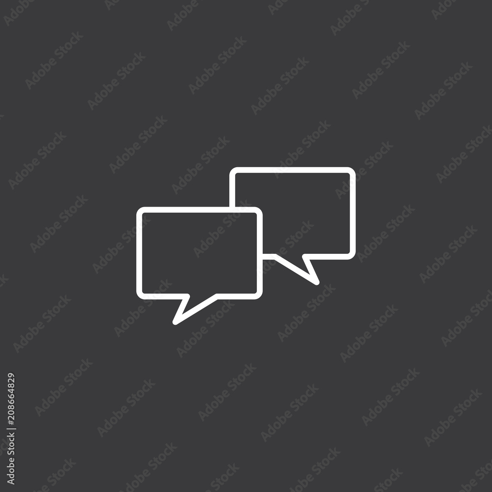 line chat, speech bubble icon on dark background line chat, speech bubble icon on dark background