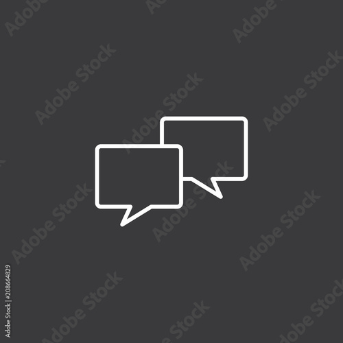 line chat, speech bubble icon on dark background