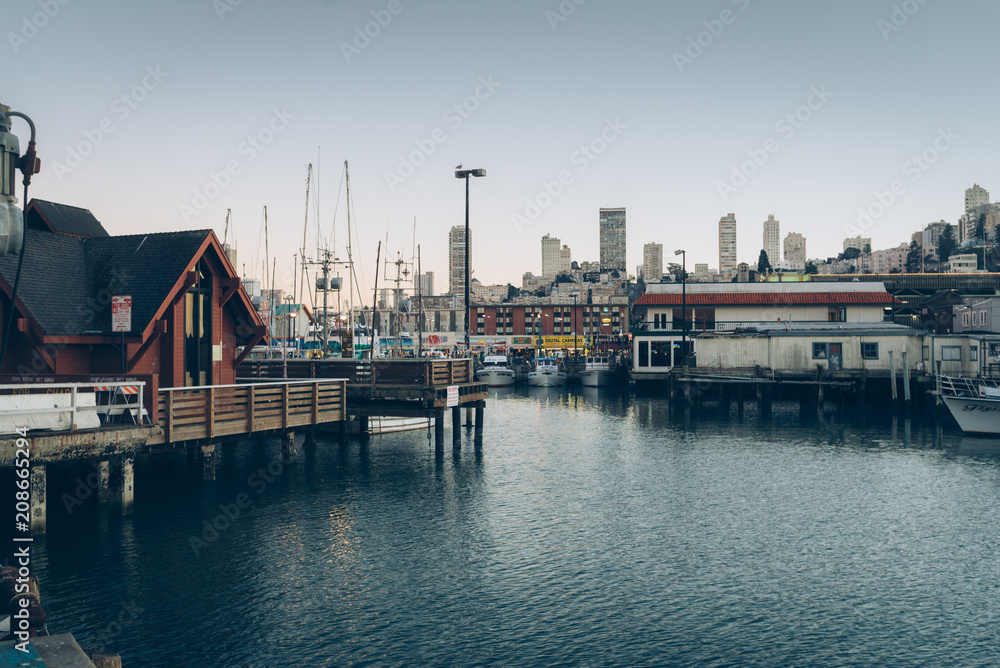 san francisco city view in the evening pier san francisco city view in the evening pier