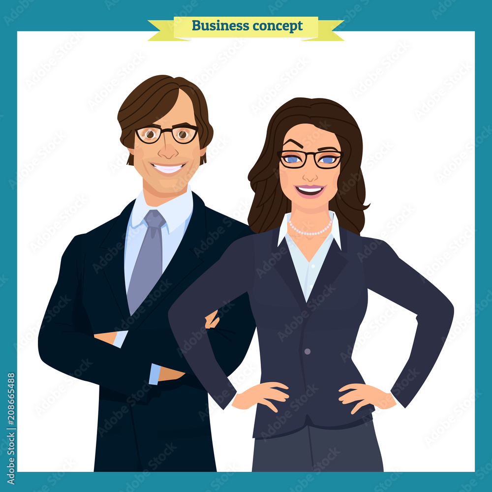 Businesswoman and Businessman character vector design. Businesswoman and Businessman character vector design.