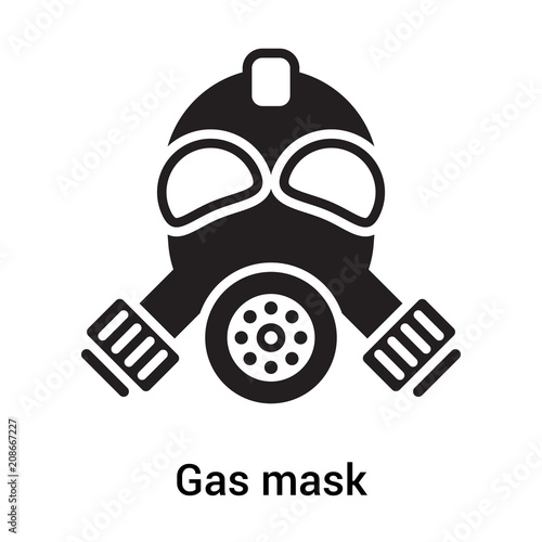 Gas mask icon vector sign and symbol isolated on white background, Gas mask logo concept