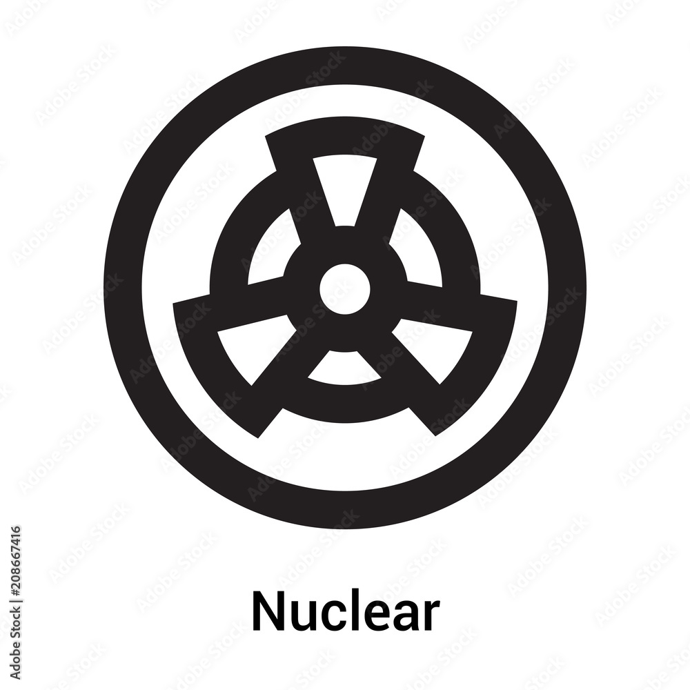 Nuclear icon vector sign and symbol isolated on white background, Nuclear logo concept Nuclear icon vector sign and symbol isolated on white background, Nuclear logo concept