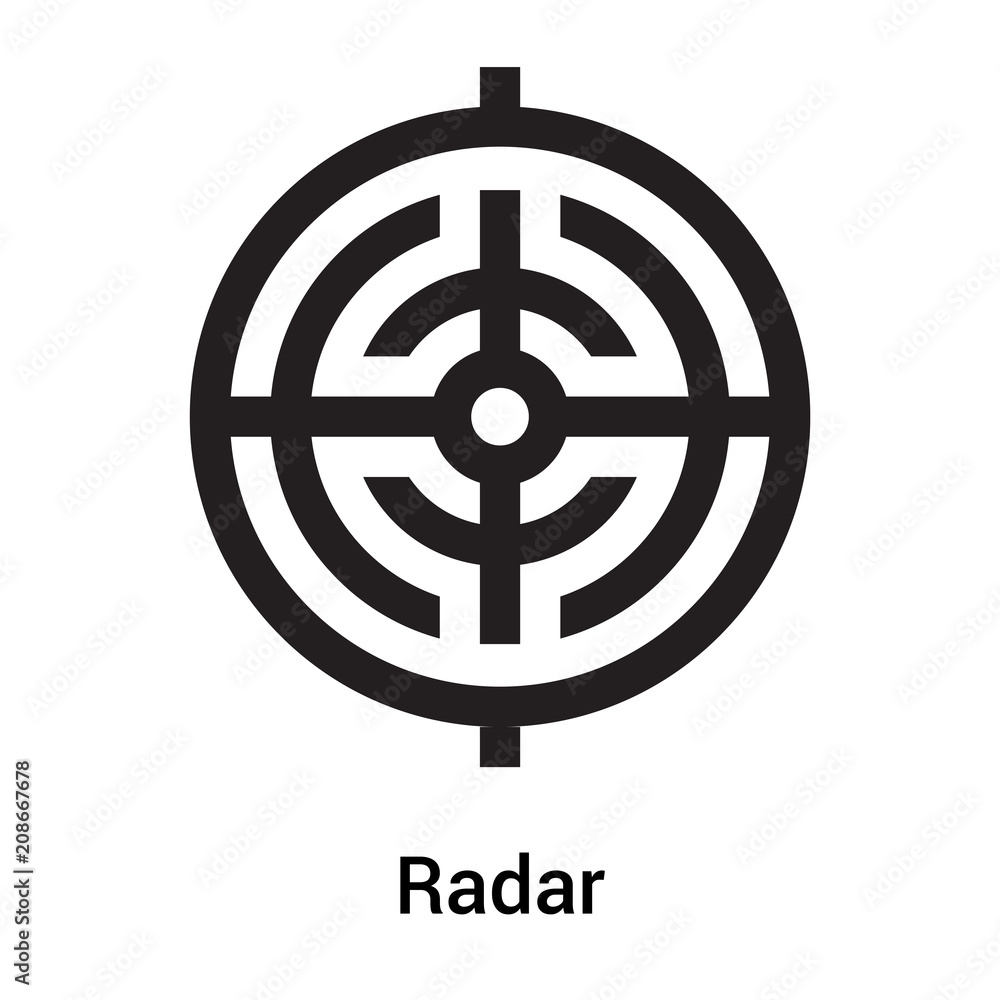 Radar icon vector sign and symbol isolated on white background, Radar logo concept Radar icon vector sign and symbol isolated on white background, Radar logo concept