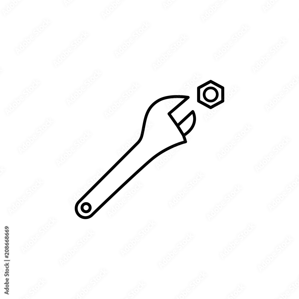 adjustable wrench outline icon. Element of construction icon for mobile concept and web apps. Thin line adjustable wrench outline icon can be used for web and mobile adjustable wrench outline icon. Element of construction icon for mobile concept and web apps. Thin line adjustable wrench outline icon can be used for web and mobile
