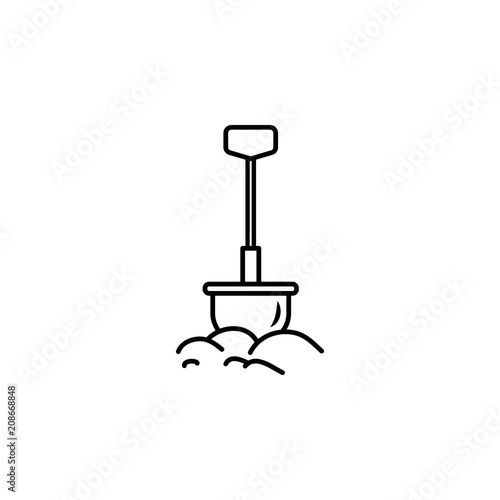 shovel outline icon. Element of construction icon for mobile concept and web apps. Thin line shovel outline icon can be used for web and mobile