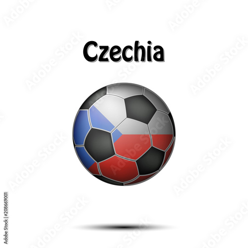 Flag of Czechia in the form of a soccer ball