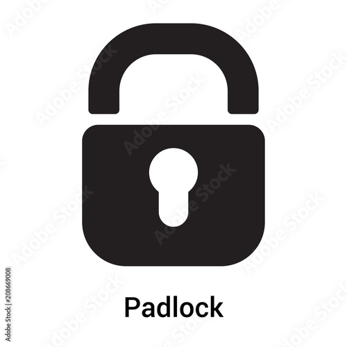 Padlock icon vector sign and symbol isolated on white background, Padlock logo concept