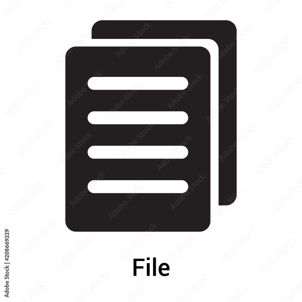 File icon vector sign and symbol isolated on white background, File logo concept File icon vector sign and symbol isolated on white background, File logo concept