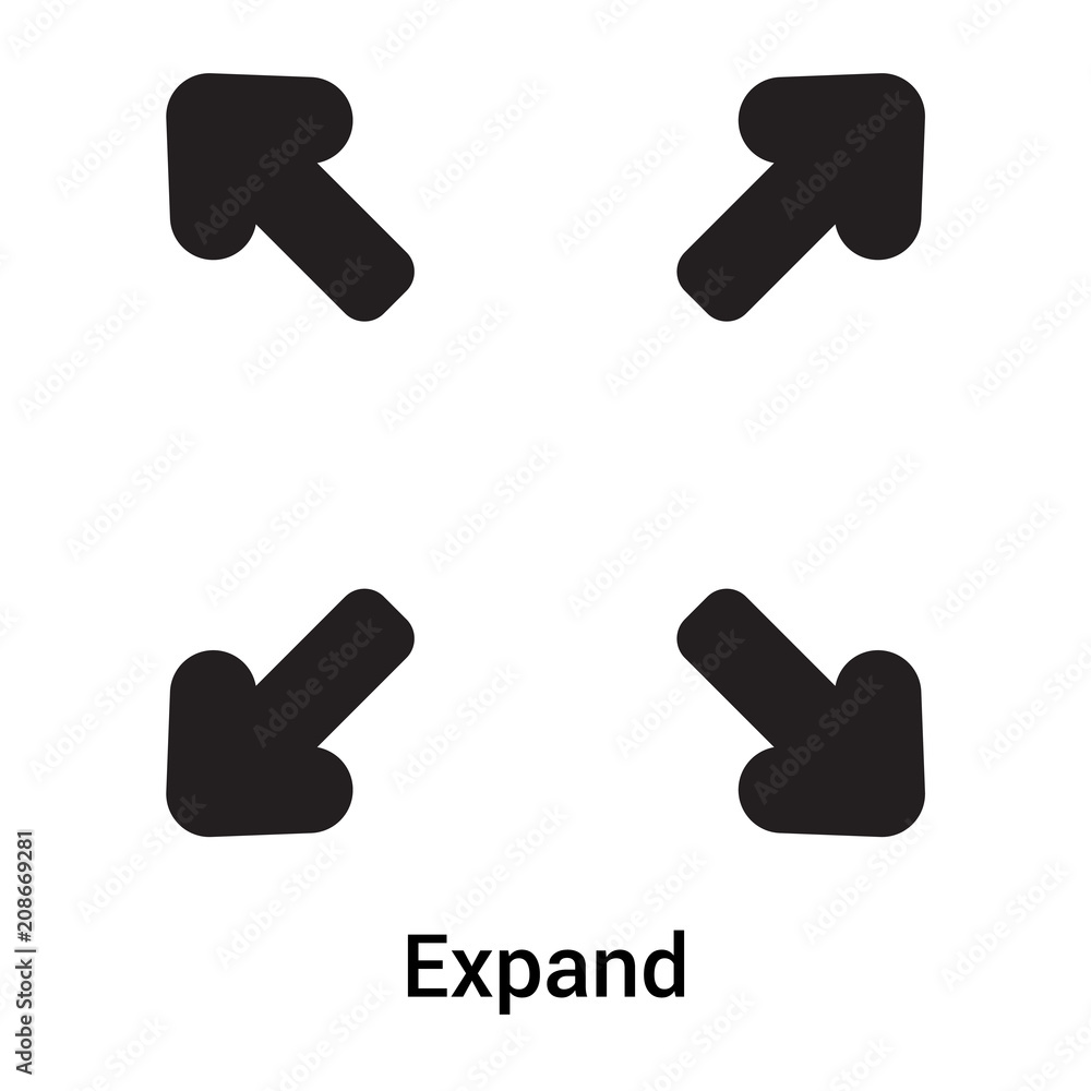 Expand icon vector sign and symbol isolated on white background, Expand logo concept Expand icon vector sign and symbol isolated on white background, Expand logo concept