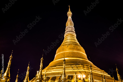 Shwedagon Pagoda at night, Yangon, Myanmar