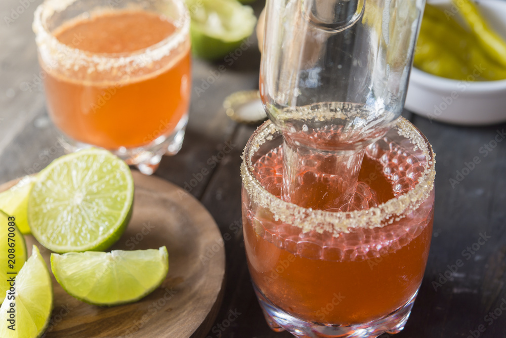 Michelada, Tradicional Cocktail Mexican Michelada, Tradicional Cocktail Mexican