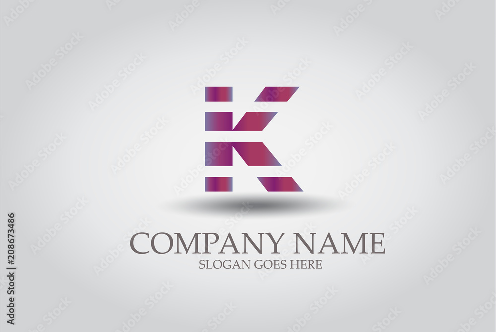 Fototapeta premium Stripes Letter K Icon Vector Design Element Template