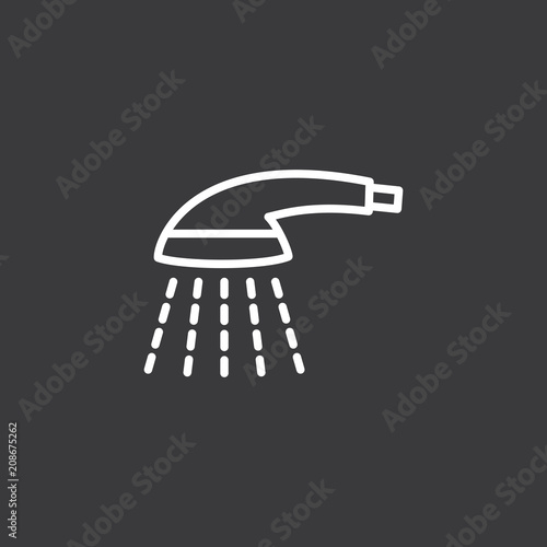 line shower icon on dark background