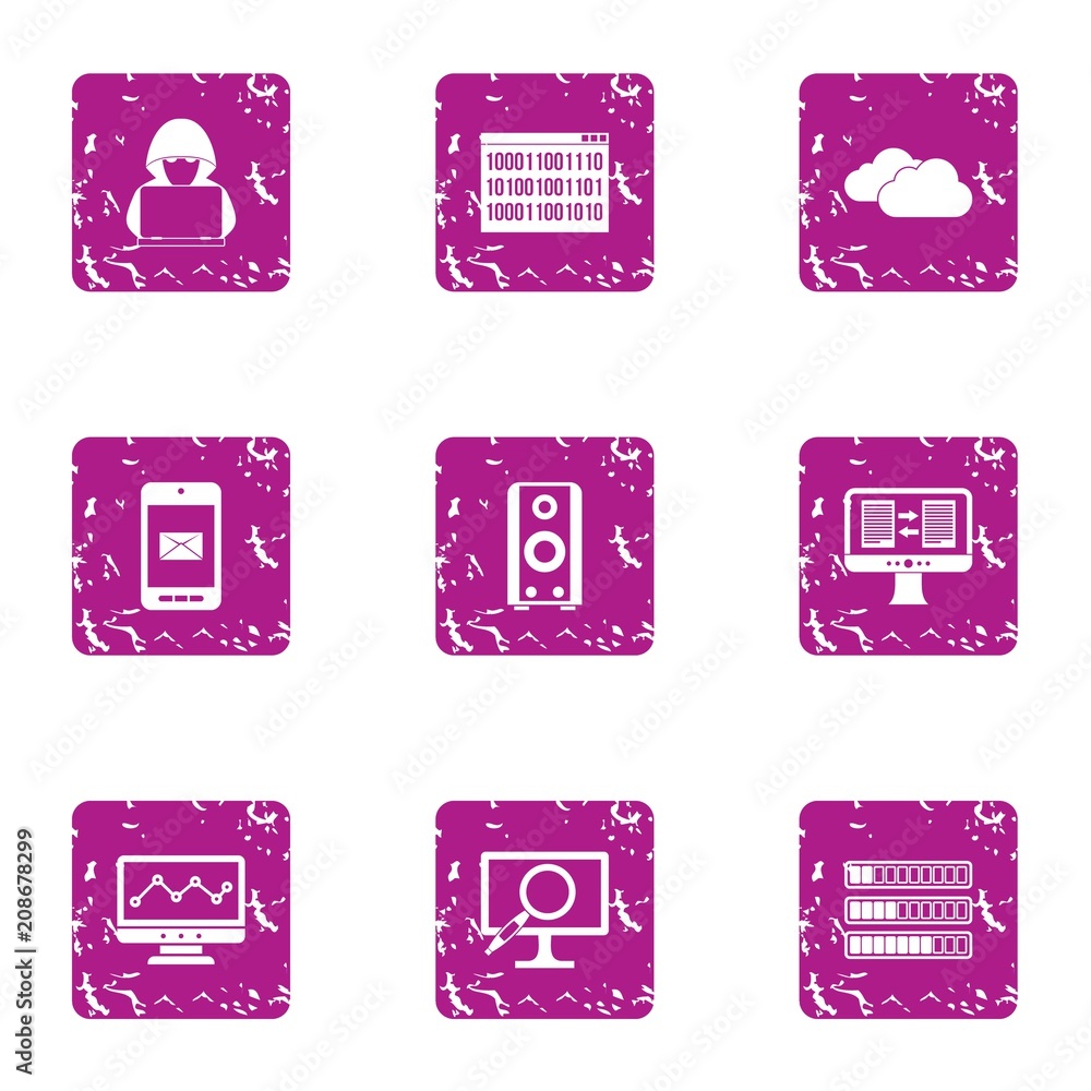 Cracking icons set. Grunge set of 9 cracking vector icons for web isolated on white background Cracking icons set. Grunge set of 9 cracking vector icons for web isolated on white background