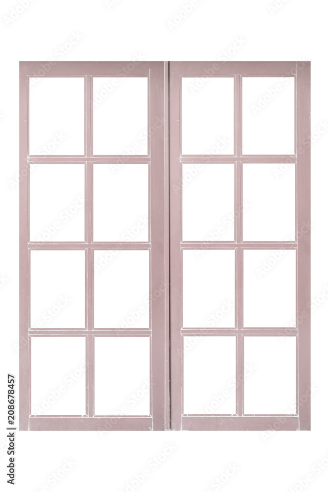 White wood window frame isolated on white background White wood window frame isolated on white background