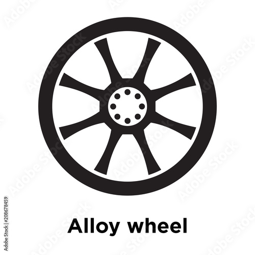 Alloy wheel icon vector sign and symbol isolated on white background, Alloy wheel logo concept