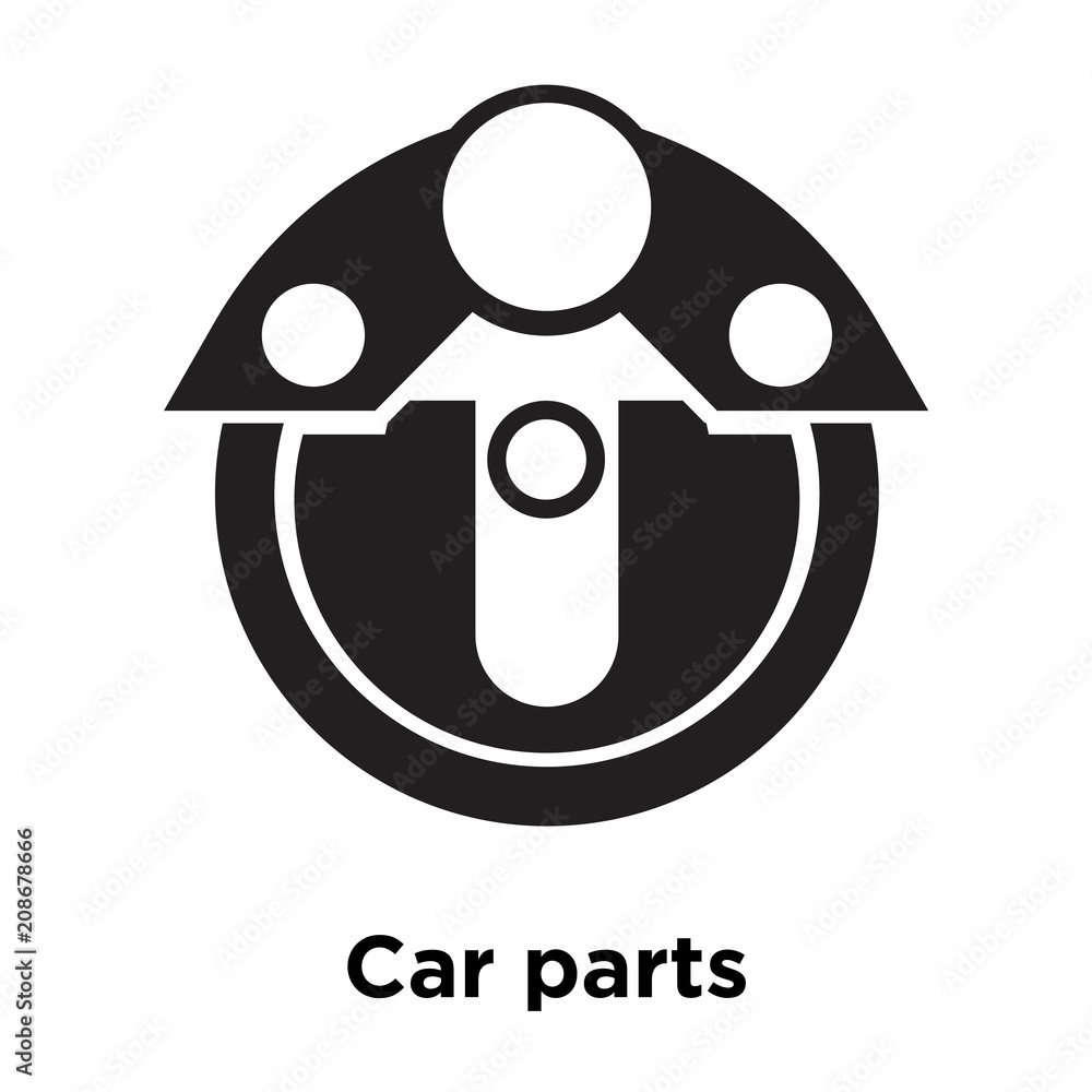 Car parts icon vector sign and symbol isolated on white background, Car parts logo concept Car parts icon vector sign and symbol isolated on white background, Car parts logo concept