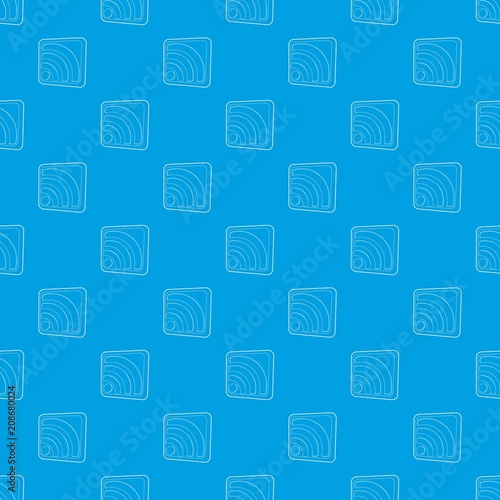 Wireless network sign pattern vector seamless blue repeat for any use