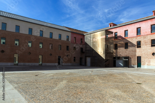 Building of Conde Duque Cultural Center in City of Madrid, Spain