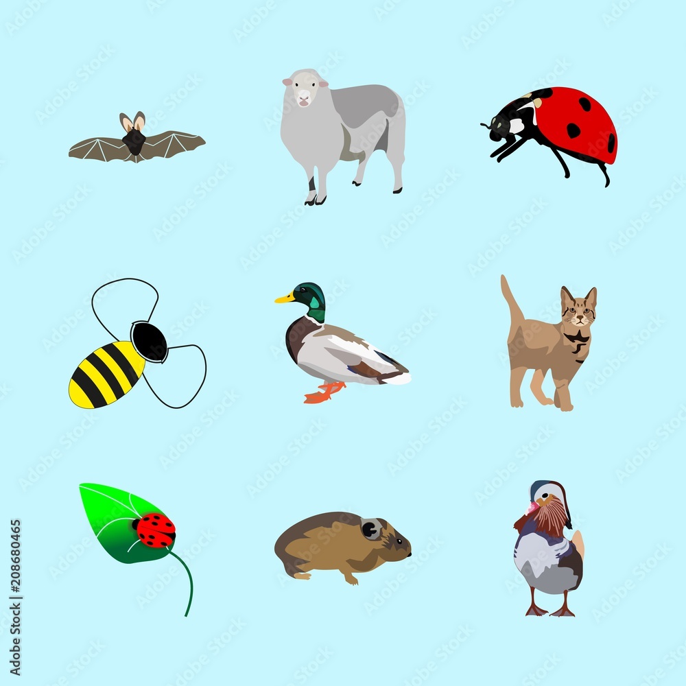 Naklejka premium animals icons set