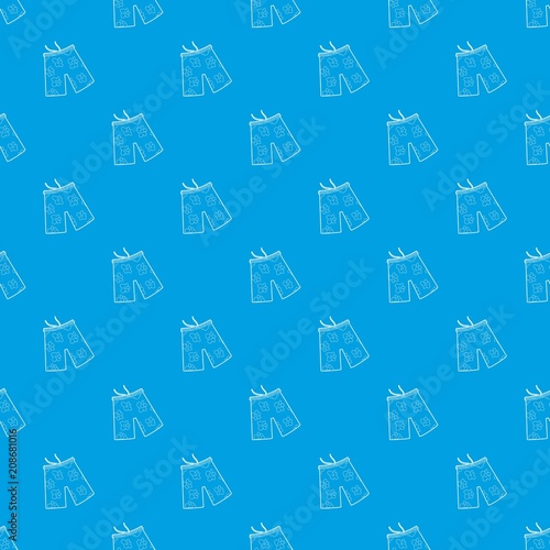 Shorts for swimming pattern vector seamless blue repeat for any use