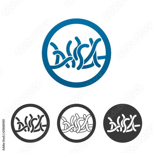Useful probiotic bacteria. Contour line flat blue vector icon. Different variations for website or app infographics.