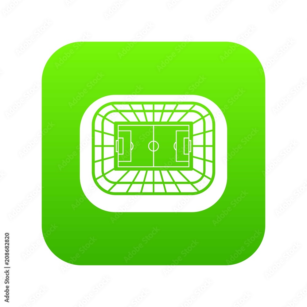 Stadium top view icon digital green for any design isolated on white vector illustration Stadium top view icon digital green for any design isolated on white vector illustration