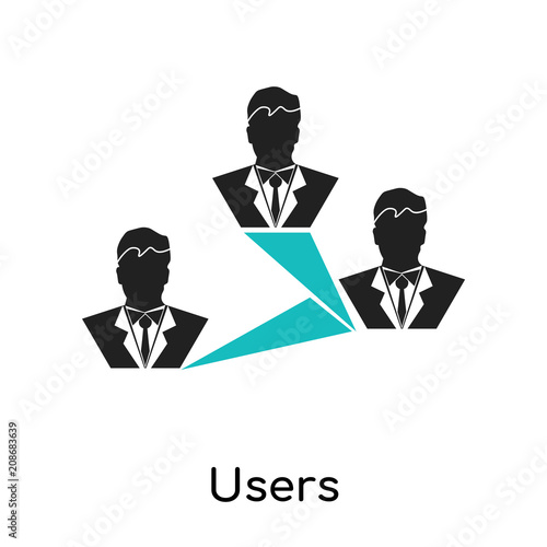 Users interconnected icon vector sign and symbol isolated on white background, Users interconnected logo concept © vectorstockcompany