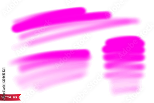 Vector set of hand drawn airbrush strokes. One color artistic hand drawn backgrounds.