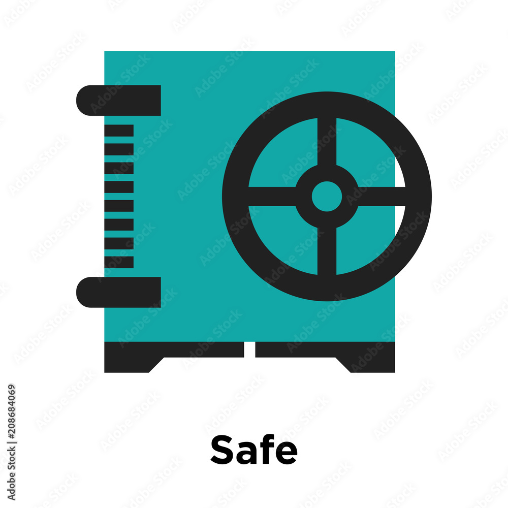Safe box outline icon vector sign and symbol isolated on white background, Safe box outline logo concept