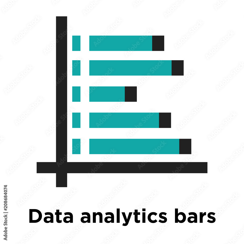 Data analytics bars chart with descendant line icon vector sign and symbol isolated on white background, Data analytics bars chart with descendant line logo concept Data analytics bars chart with descendant line icon vector sign and symbol isolated on white background, Data analytics bars chart with descendant line logo concept